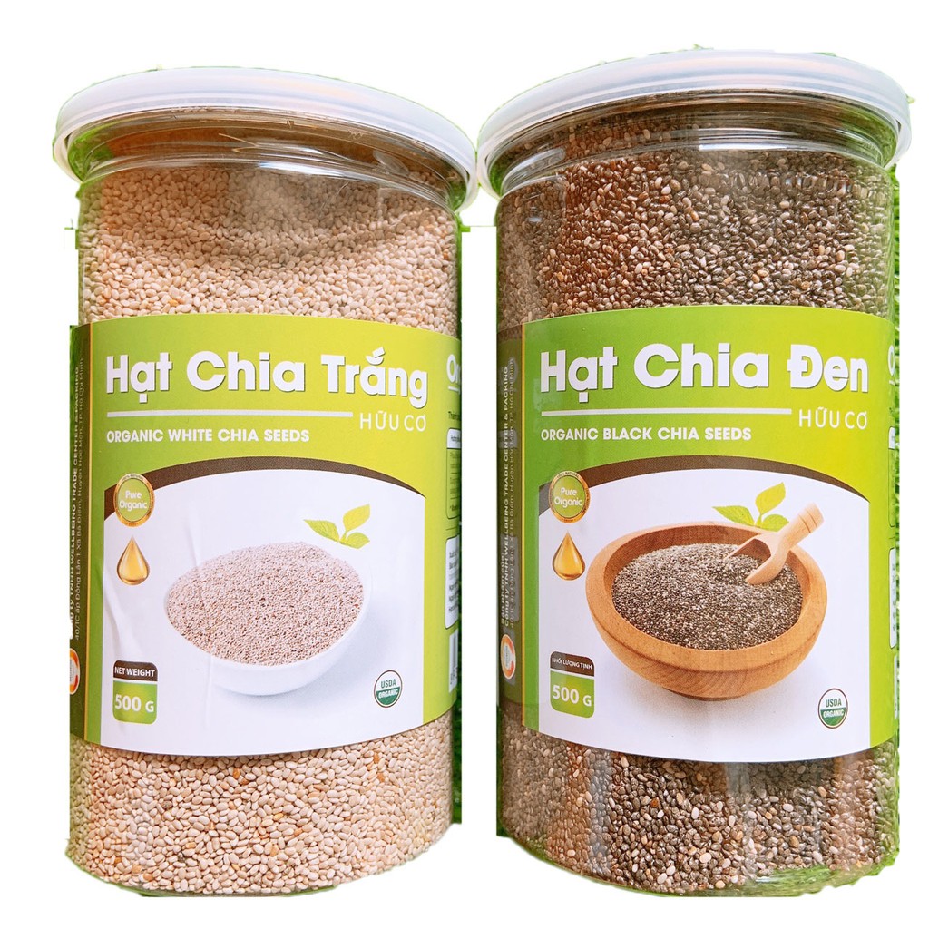 HẠT CHIA TRẮNG VÀ HẠT CHIA ĐEN HỮU CƠ ORGANIC 500G