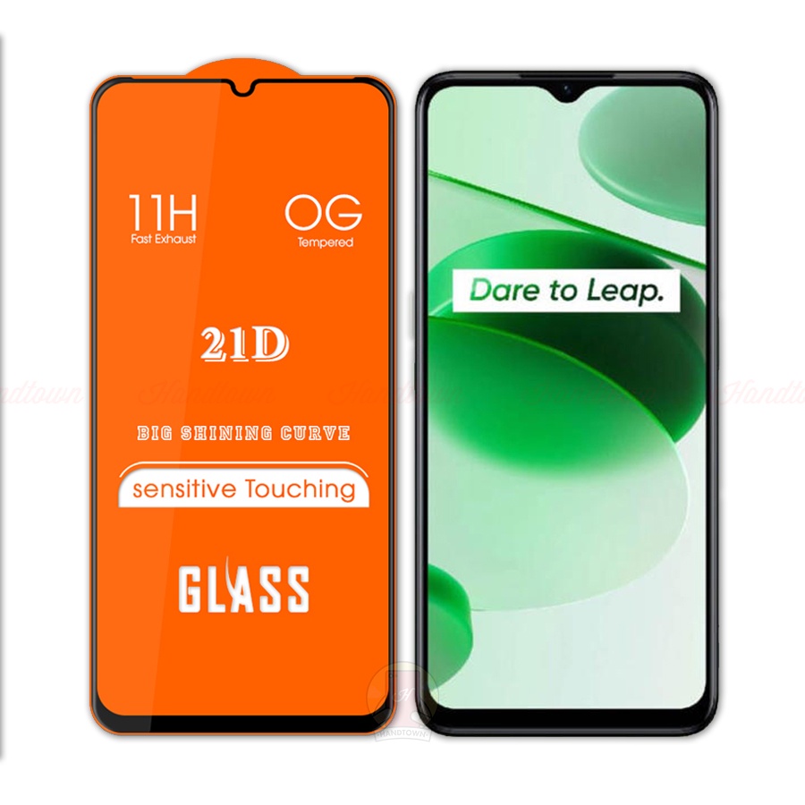 Kính Cường Lực Realme C35 21D Trong Suốt Full Màn Chống Nước Chống Xước Chống Va Đập Không Chấm Li Ti Handtown