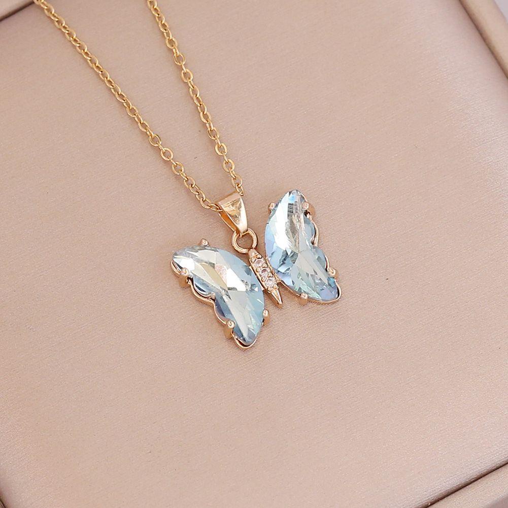 Vòng cổ Mặt Bướm Màu Gradient Thời Trang Dành Cho Nữ|Bươm Bướm