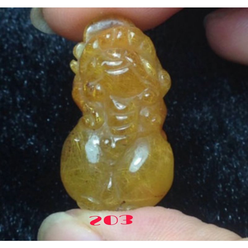 Vòng cổ cụ tỳ hưu đá tóc vàng chế tác thủ công kích hoạt cung tài lộc