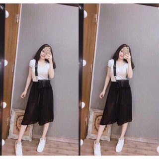 Quần Ống Rộng Cullotes voan nơ ( mã 27 )