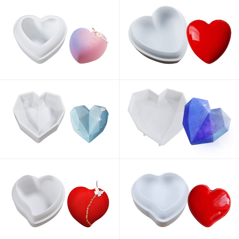 Khuôn Làm Bánh / Sô Cô La / Nến Hình Trái Tim Bằng silicone diy