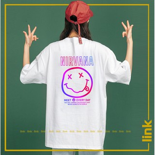 Áo thun phản quang đa sắc MẶT THÈ LƯỠI NIRVANA tay lỡ unisex ( Đen, Trắng )