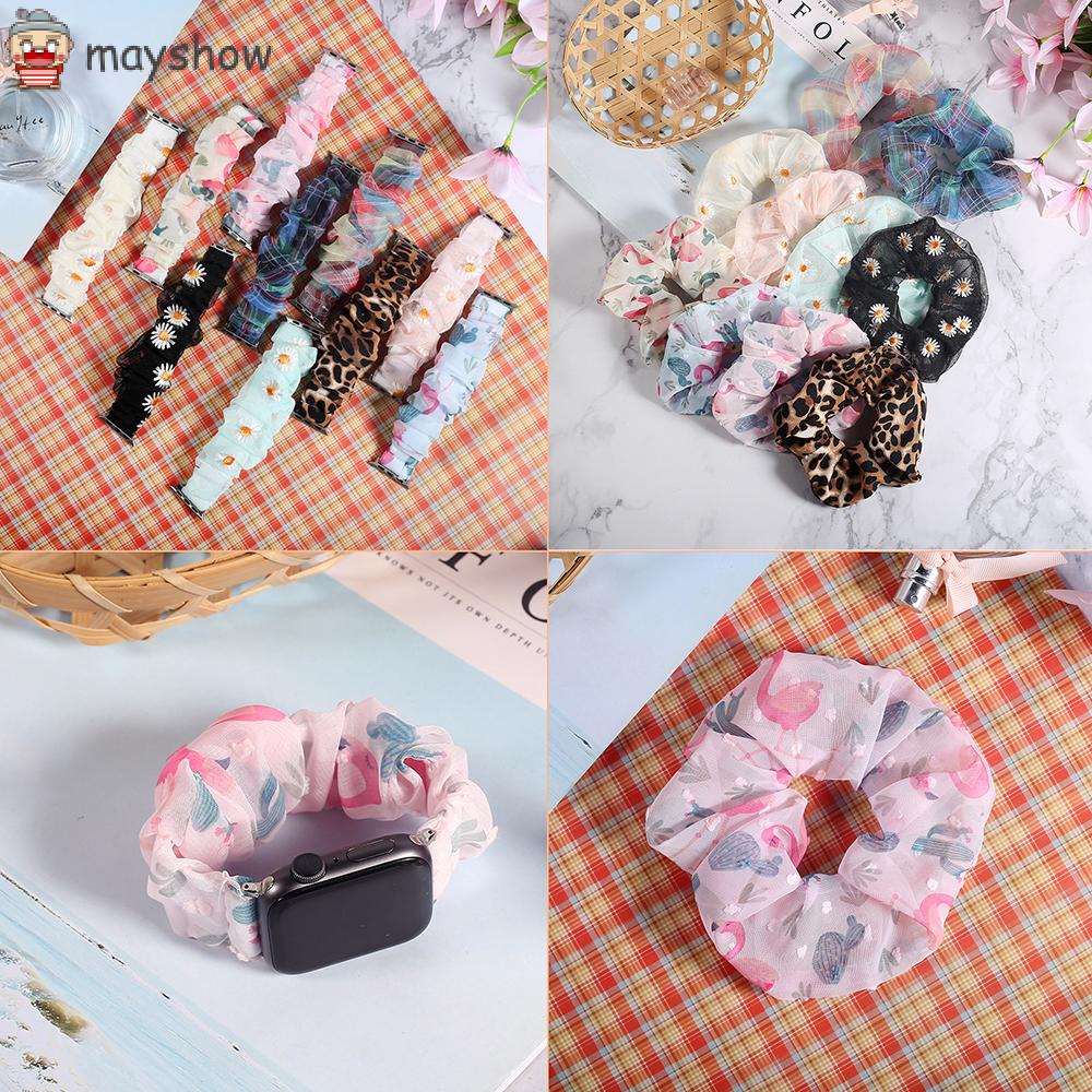 Dây đeo MAYSHOW Nữ Dây đeo tóc Scrunchie Đàn hồi cho Dây đeo Apple Watch 5 4 3 2 38mm 40mm 42mm 44mm Dây đeo đồng hồ