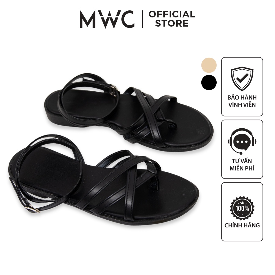 Giày MWC 2872 - Giày Sandal Đế Bệt, Giày Sandal Quai Dây Xỏ Ngón Đế Bệt Thời Trang