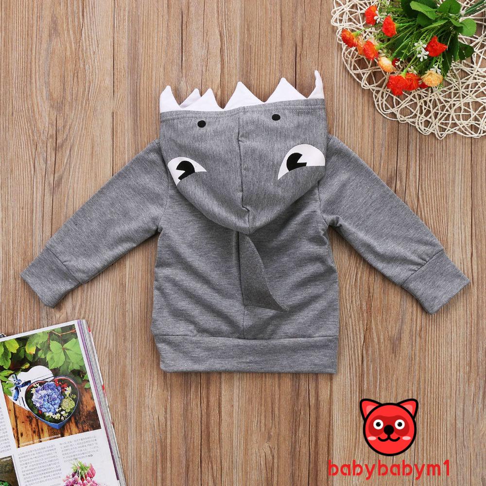 ì _ íCasual Toddler Kids Boys Shark Hooded Tops Hoodie Pocket Jacket Coat Outerwear