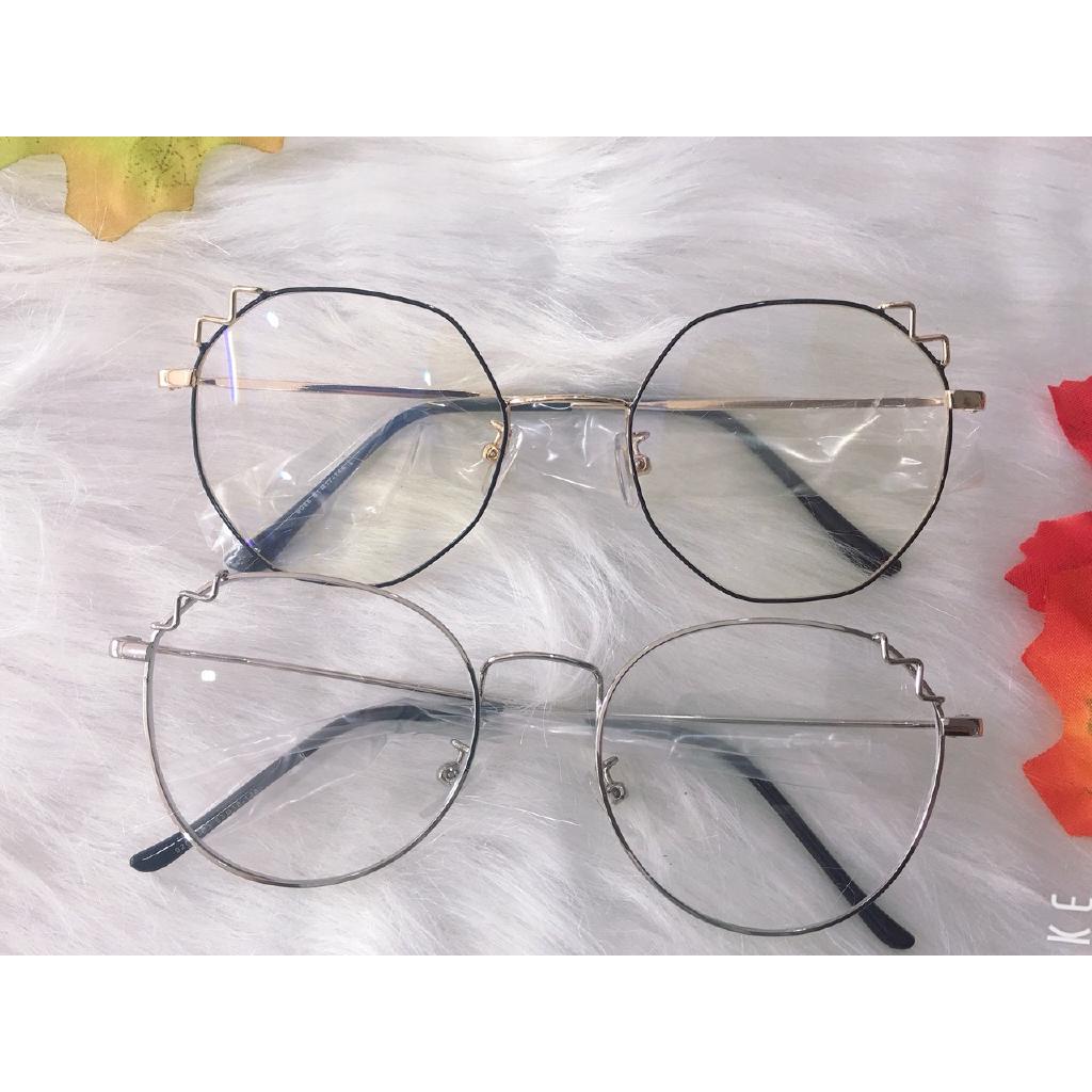 Gọng kính cận kim loại tròn tai thỏ cực cute