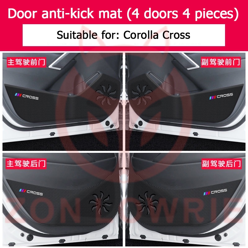 Miếng Dán Bảo Vệ Cửa Xe Hơi toyota cross 2019-2022 Bằng Da Sợi carbon Chống Trầy Xước