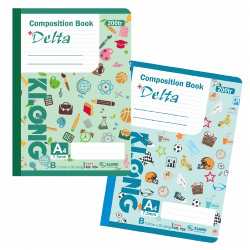 ( SHIP HOA TOC HN)Vở kẻ ngang KLONG A4 may dán gáy 200 trang ( định lượng 70 gsm)