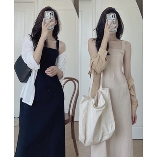 Set váy 2 dây thô đũi vintage