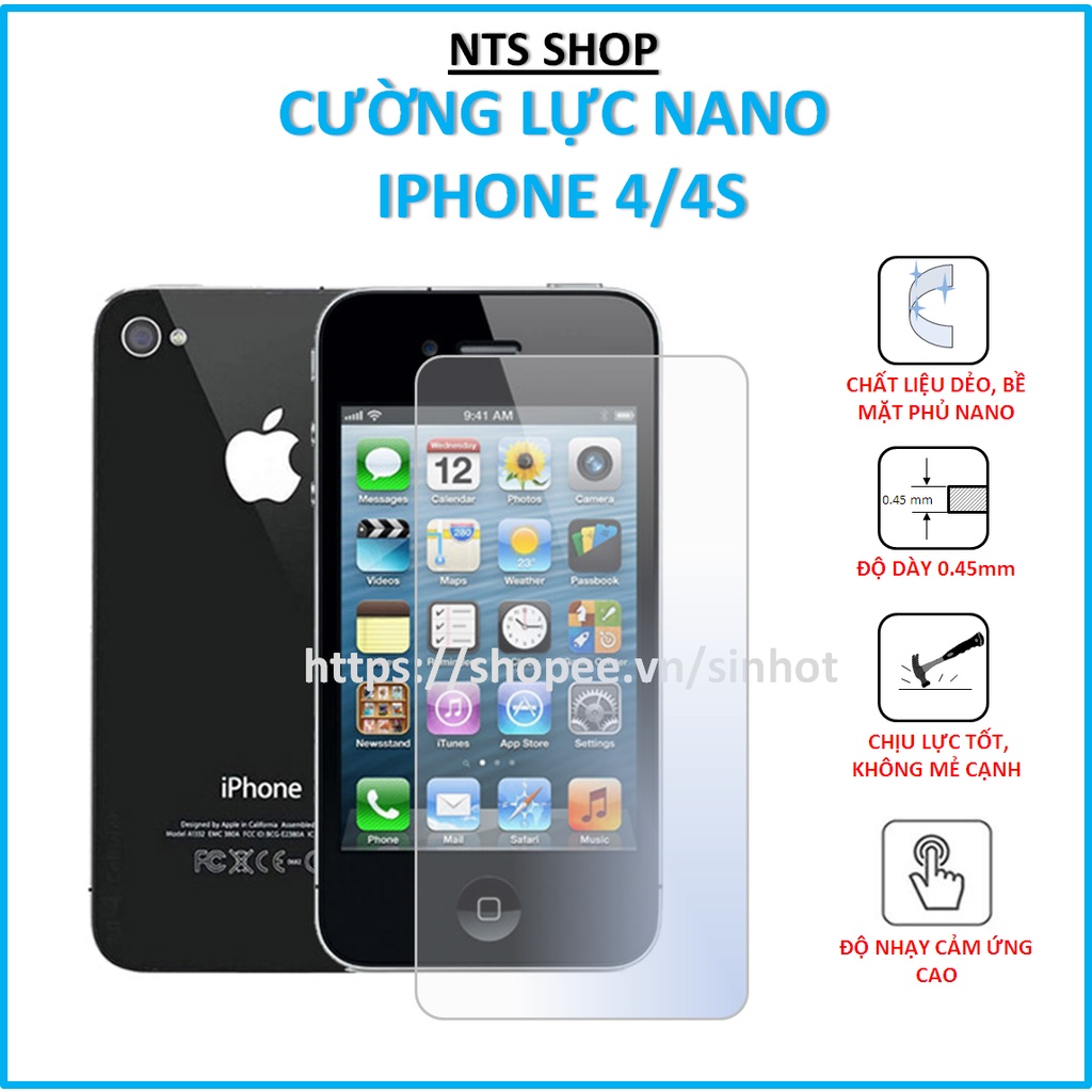 Dán cường lực dẻo bảo vệ màn hình APPLE IPHONE 4 / 4S