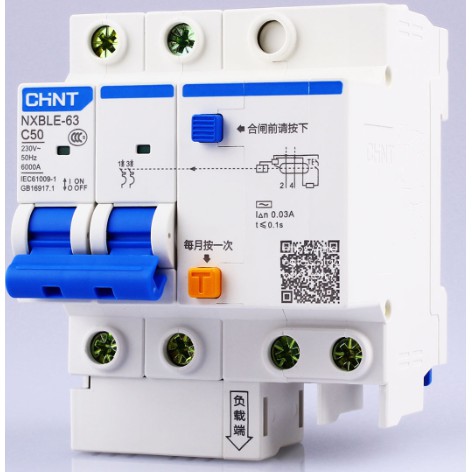 Aptomat CHINT chống giật 2P 16A 32A 40A 50A