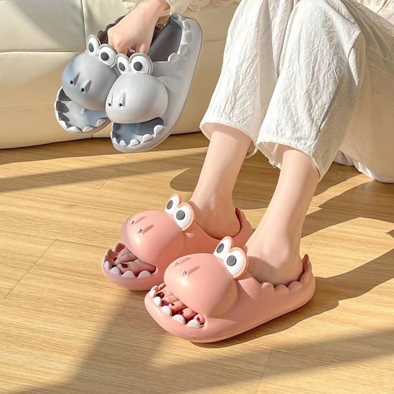 Dép Cá Sấu Loại 1 Há Miệng Nhiều Màu Đủ Size Người lớn và Trẻ Em, Dép Khủng Long Cá Xấu Thời Trang