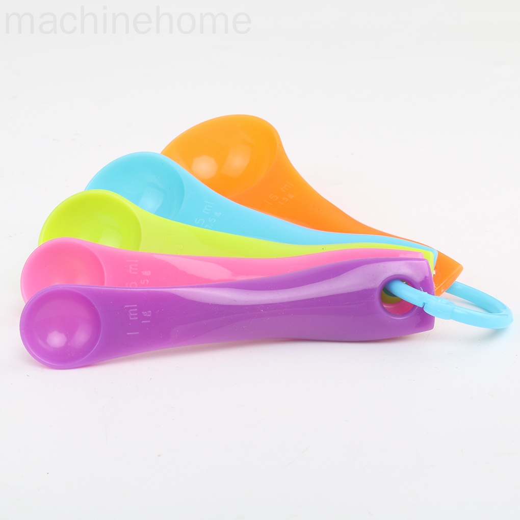 Set 5 muỗng đong bằng nhựa màu sắc ngẫu nhiên tiện lợi dành cho nhà bếp
