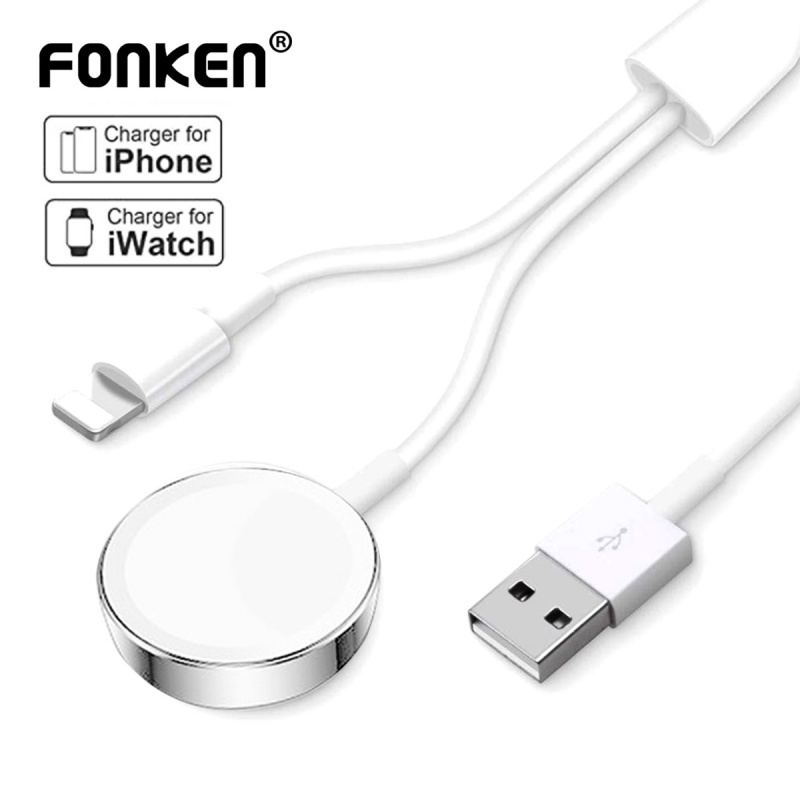 Cáp sạc từ tính FONKEN 2 trong 1 kết nối ko dây cho táo Watch và IPtablet táo