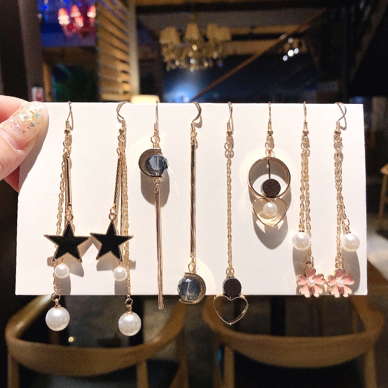 Bông tai dáng dài thiết kế mới thời trang theo phong cách Hàn Quốc 2020