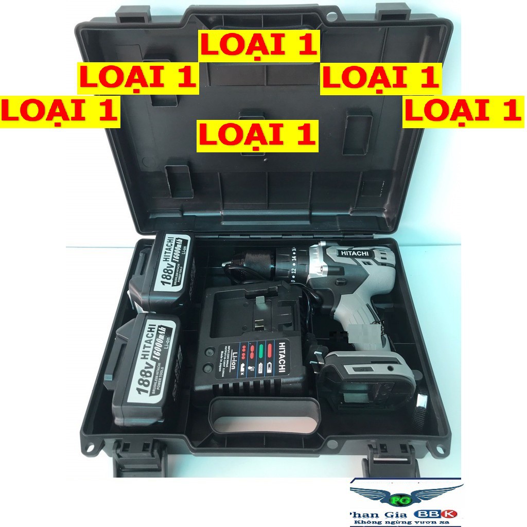 Máy khoan pin HITACHI188V, Bảo hành 1 năm, Mô tơ 100% dây đồng,