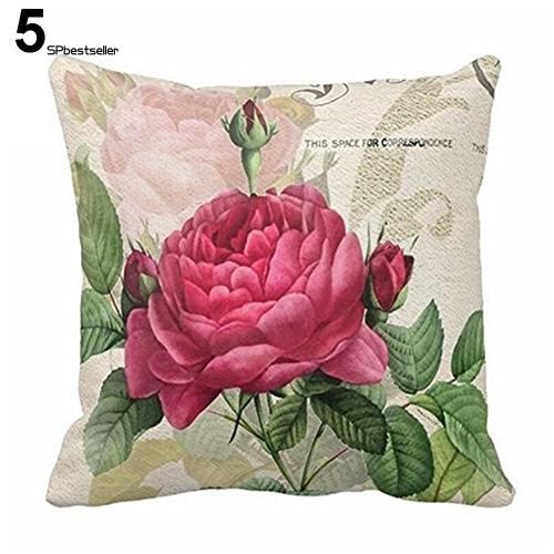 Vỏ gối sofa vải lanh in hoa phong cách vintage