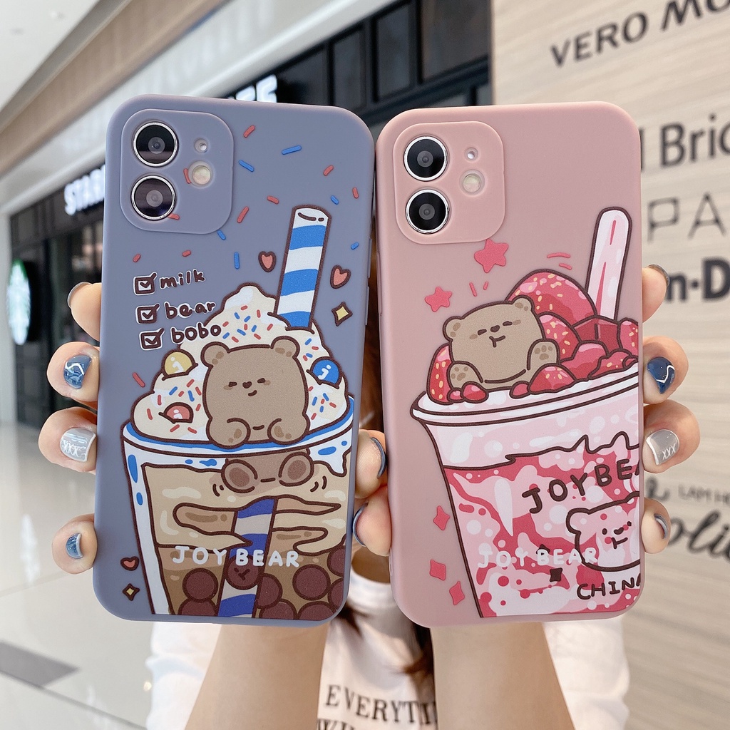 Ốp Điện Thoại Tpu Mềm Hình Gấu / Dâu Tây / Kem Cho Iphone