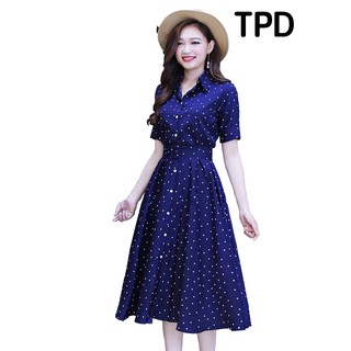 ĐẦM DÁNG XÒE CHẤM BI KÈM THẮT LƯNG NHƯ HÌNH