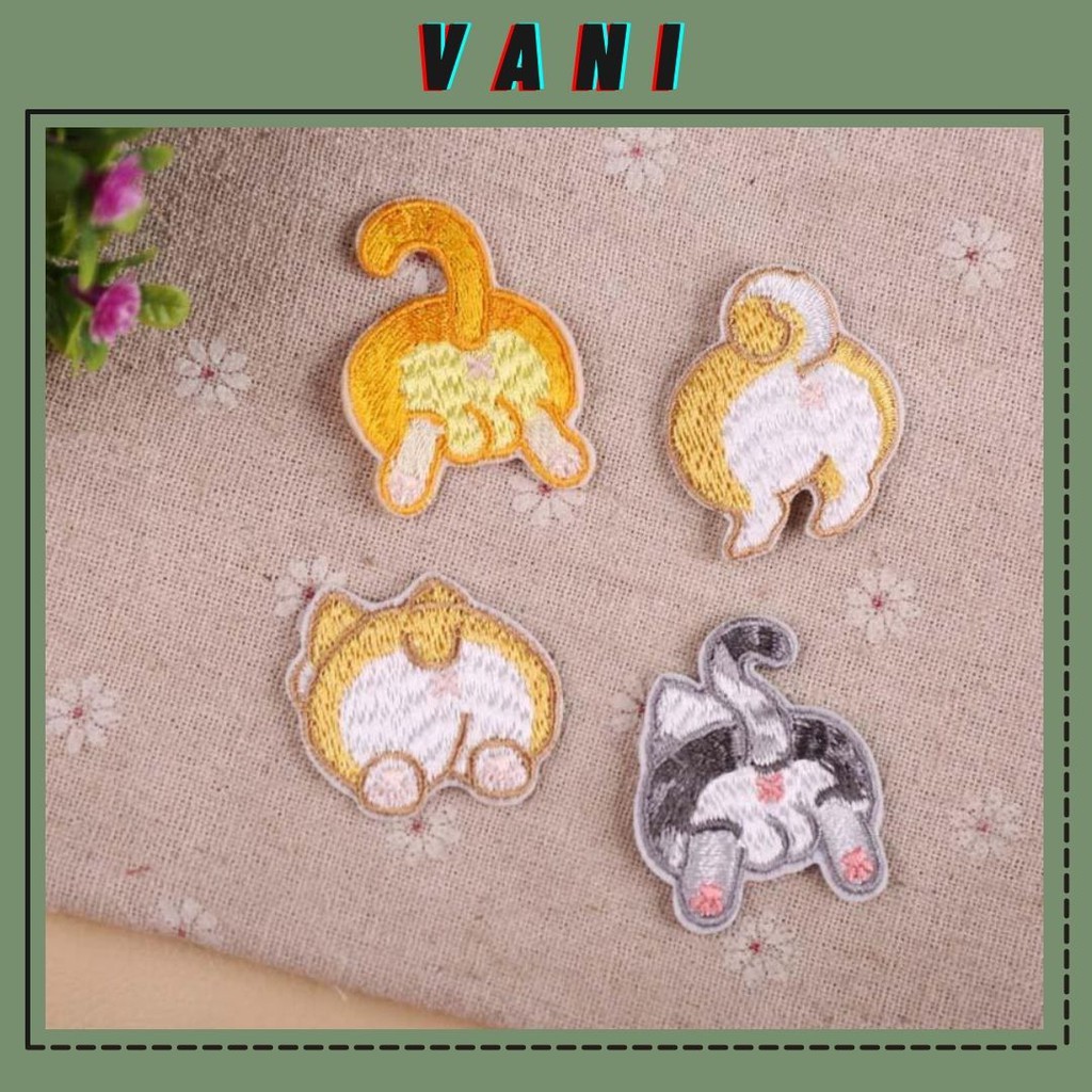 Sticker Logo Ủi Quần Áo Hình Mèo, Chú Chó Xinh Xắn - VANI STORE