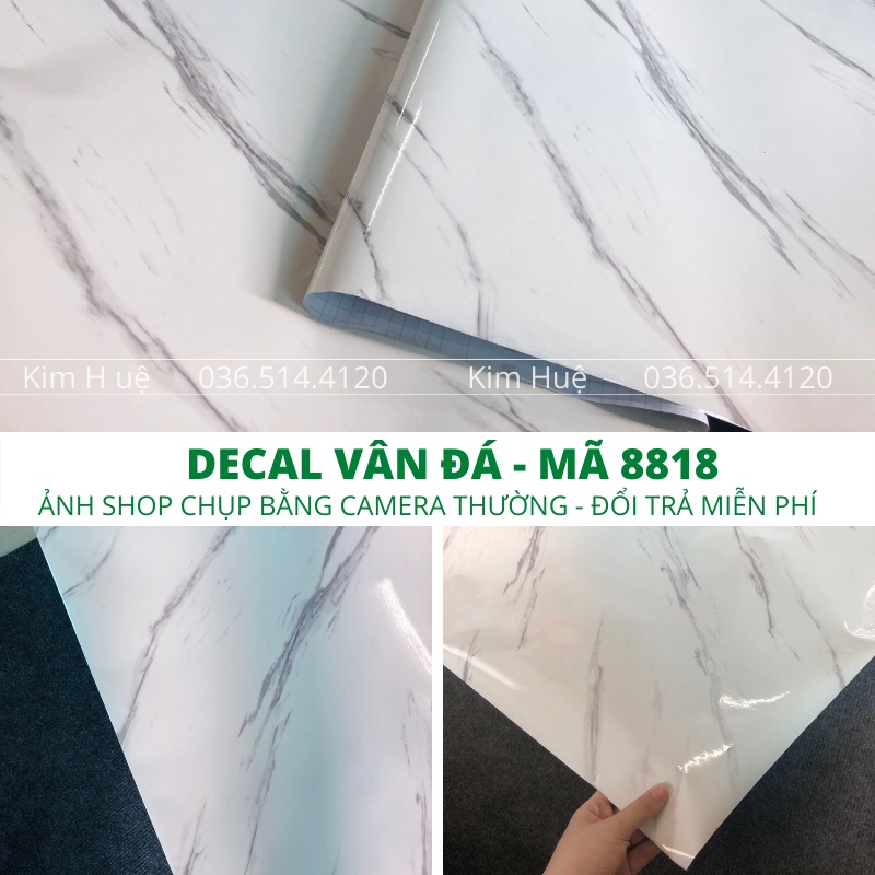 Giấy dán bếp decal giả vân đá 3D chịu nhiệt chống nước chống dầu mỡ dễ dàng lau chùi (1.2x0.5m dài)