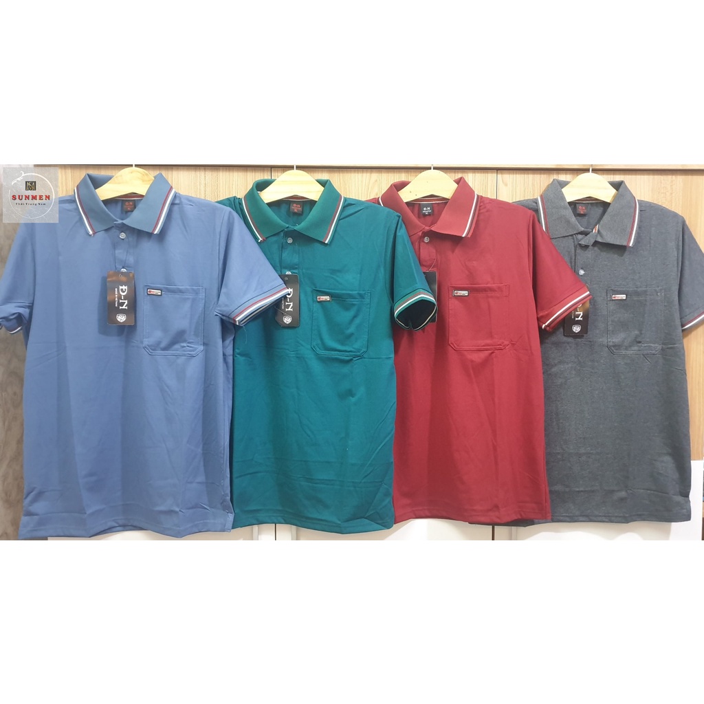 [HCM] Áo Thun Polo Trung Niên Ngắn Tay From Rộng Tay Lỡ Bo Vải Cotton Thiết Kế Viền Tay Và Cổ Áo SUNMEN Size Từ 50-77kg