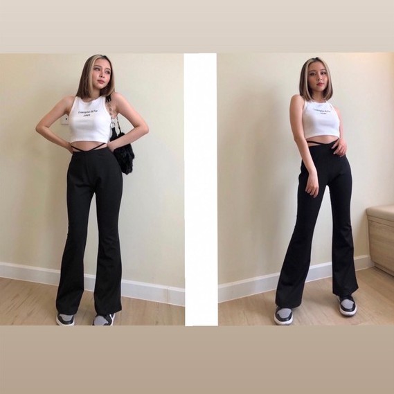 Quần Ống Loe Cạp Cao Cực Tôn Dáng , Quần Loe Nữ Cao Cấp Co Dãn 4 Chiều - MAY Fashion