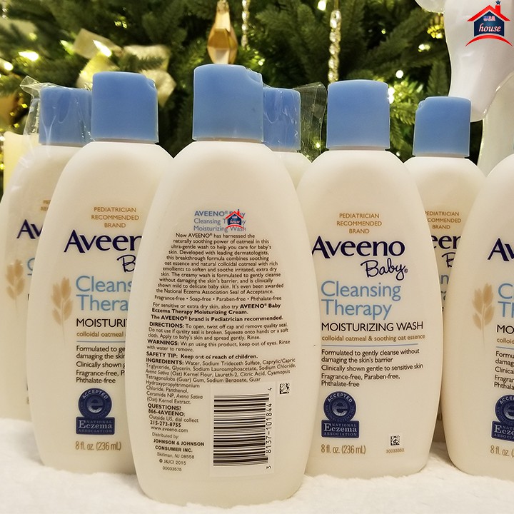 Sữa tắm trị chàm sữa,khô da cho bé Aveeno Baby Cleansing Therapy 236ml