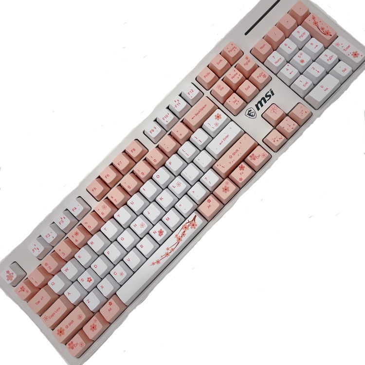 Sakura Hollekitty Nút Bàn Phím Cơ OEM Trục Đen Xanh Lá Cá Tính Chủ Đề Cá Nhân Hóa Đơn