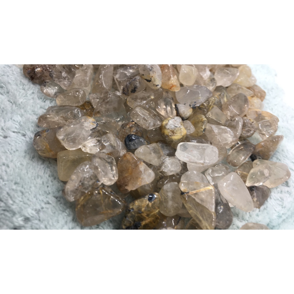 100gr viên đá TA Trắng có sợi màu vàng- trắng size 1-2 cm