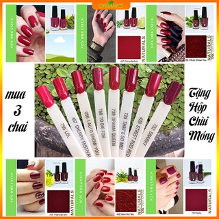 [Mua 3 Chai Tặng 1 Hộp Chùi Móng] Sơn Móng Tay Màu Đỏ Nhiều Tones Organic Natural Collection Không Vàng Móng, Hóa Chất
