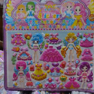 sticker dán nổi hình búp bê thay đồ