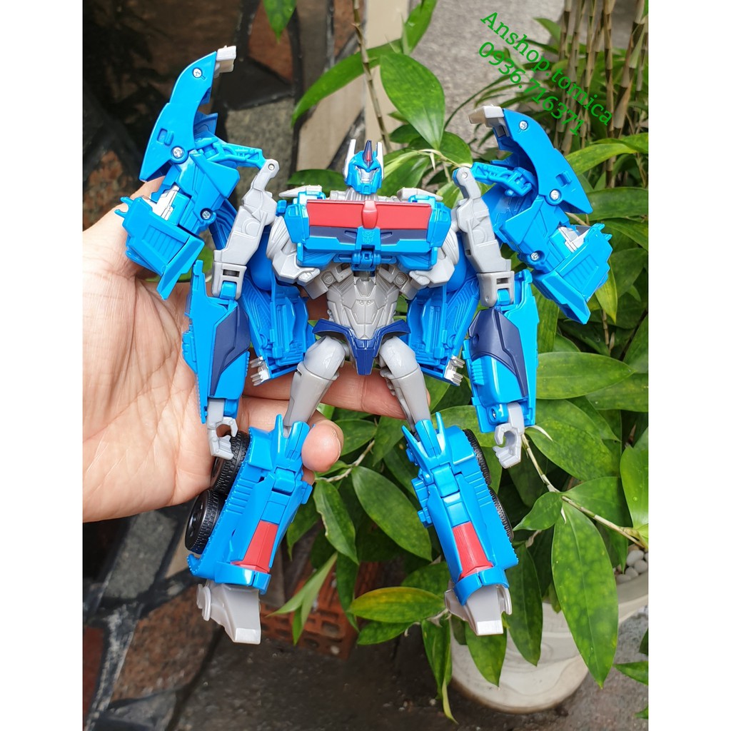 Robot biến hình xe Cont màu xanh nhiều bước Transformers - Hasbro (Mỹ)