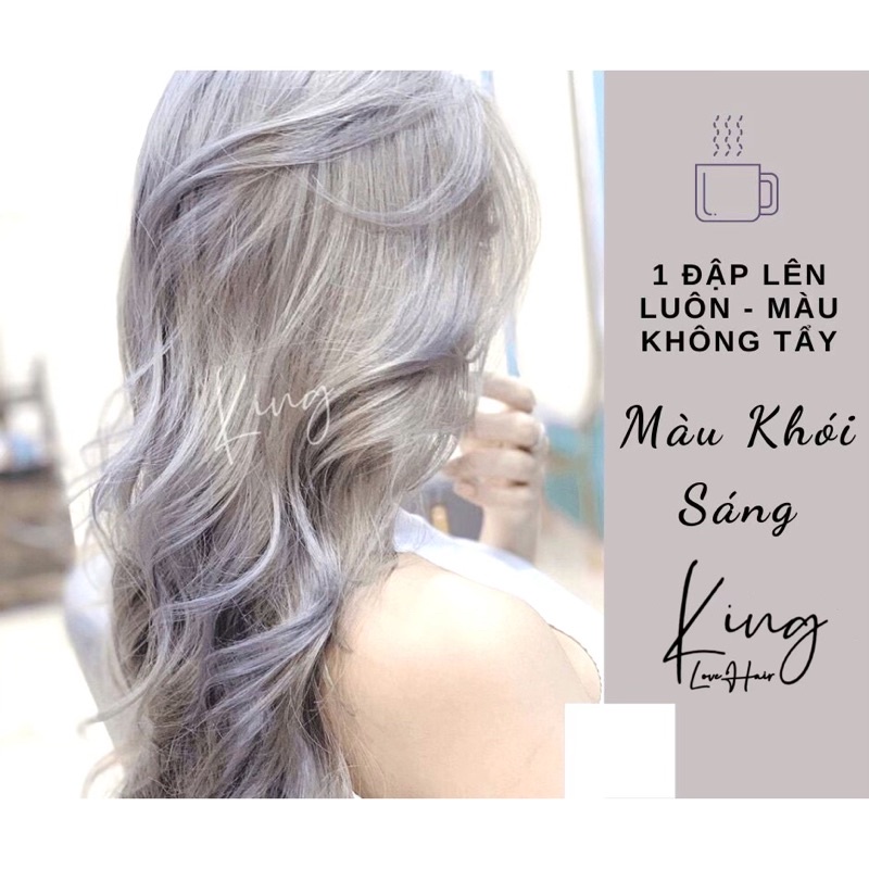Thuốc nhuộm tóc màu KHÓI TRẮNG - Cần tẩy tóc lên level 10 + Tặng kèm oxy trợ dưỡng