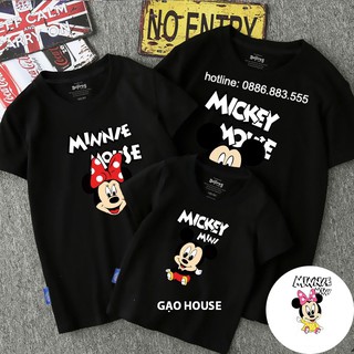 Áo thun gia đình đi biển VNXK In hình Mickey chất bao đẹp