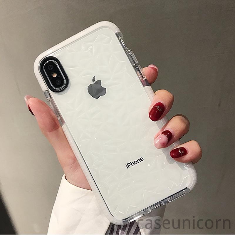 Ốp điện thoại TPU trong suốt họa tiết kim cương cho iPhone 12 11 12Pro Max X XR XS Max 8 7 6 6s Plus SE 2020 | BigBuy360 - bigbuy360.vn