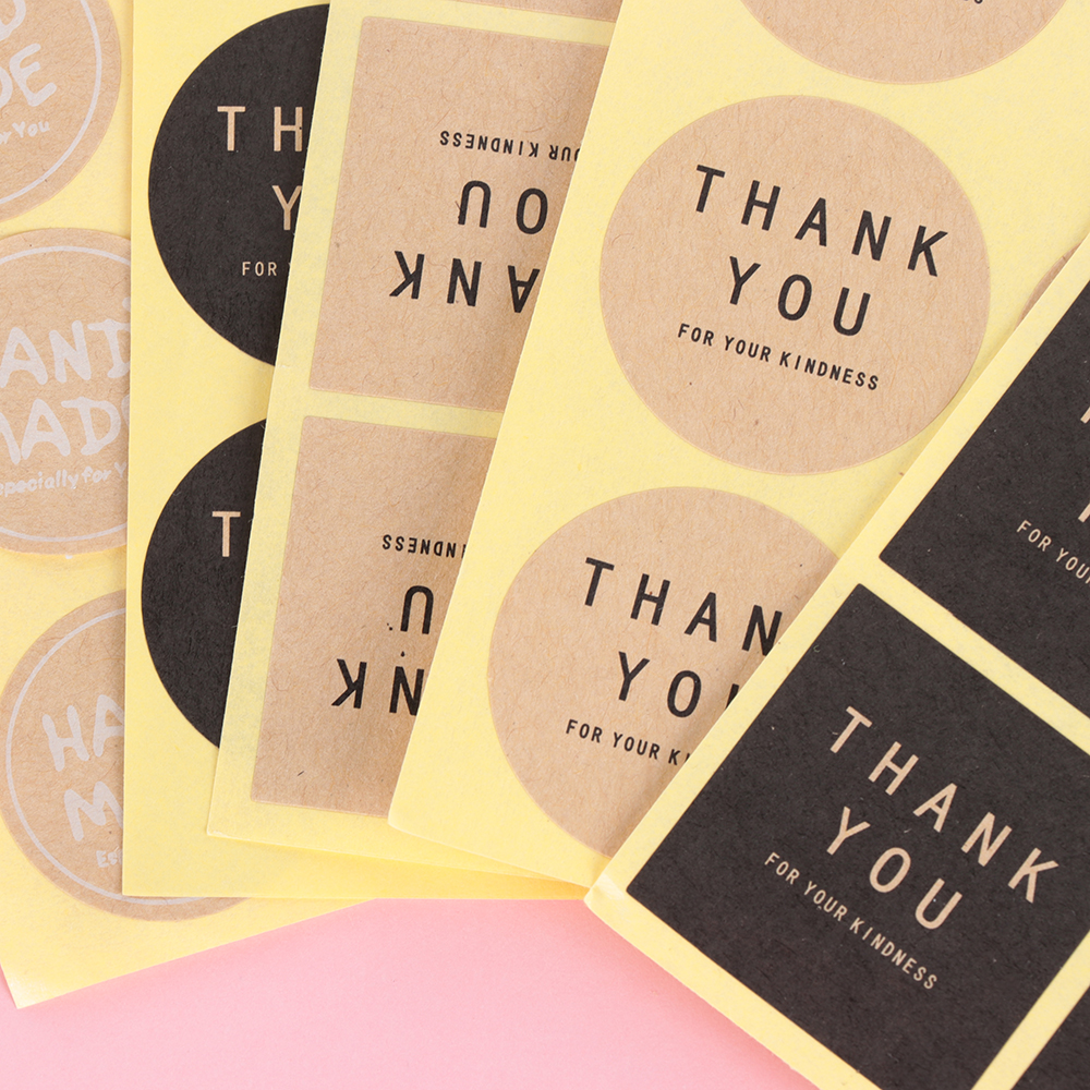 Set 10 Tờ Nhãn Dán Họa Tiết Chữ &quot;Thank You&quot; Độc Đáo
