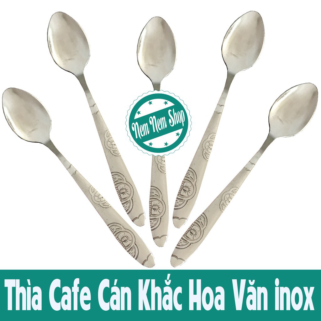 Cặp thìa kèm dĩa in hình cánh hoa (1 thìa 1 dĩa)