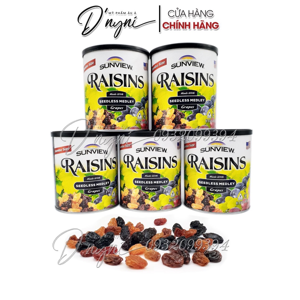 Nho Khô Sunview Raisins Vị Hỗn Hợp Thập Cẩm 4 Loại Nho 425g Chính Hãng Mỹ