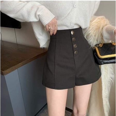 Quần Short Nữ Lưng Cao, Cạp Cao 4 Khuy Thẳng, Quần Sooc Phong Cách Hàn Quốc 46