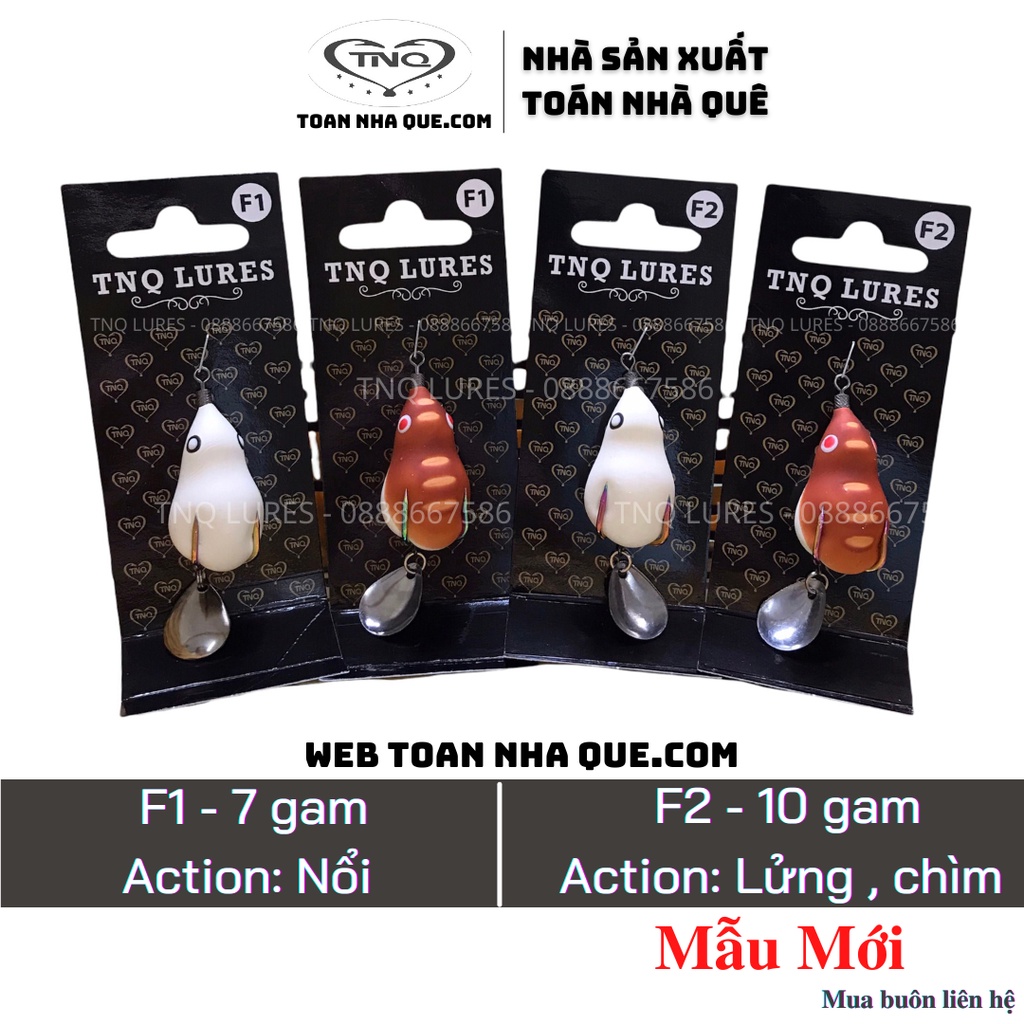 Mồi câu lure nhái hơi TNQ F1 và F2 - TNQ LUES - Toán Nhà Quê