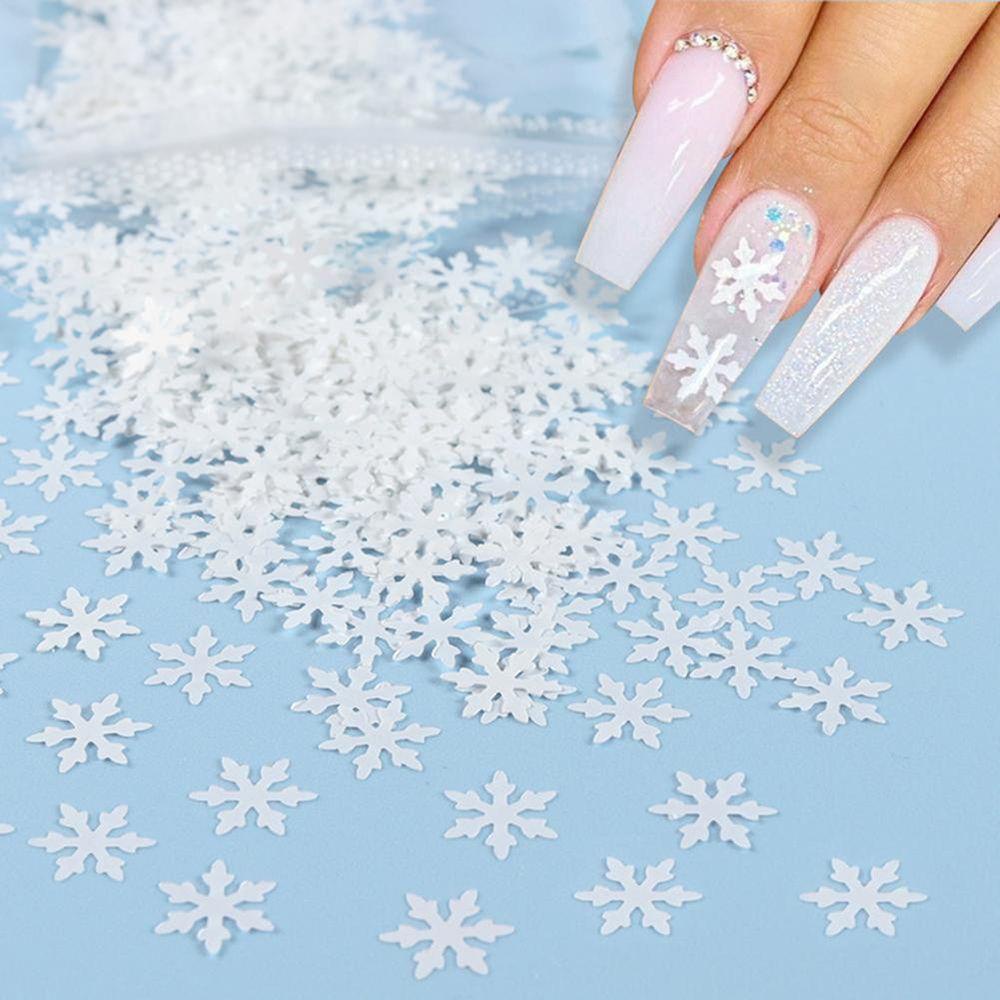 Hộp Sequin Hình Bông Tuyết Lấp Lánh Thời Trang Dùng Trang Trí Móng Tay DIY