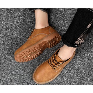 Giày Boot Nam Cổ Thấp Vàng Bò GN288