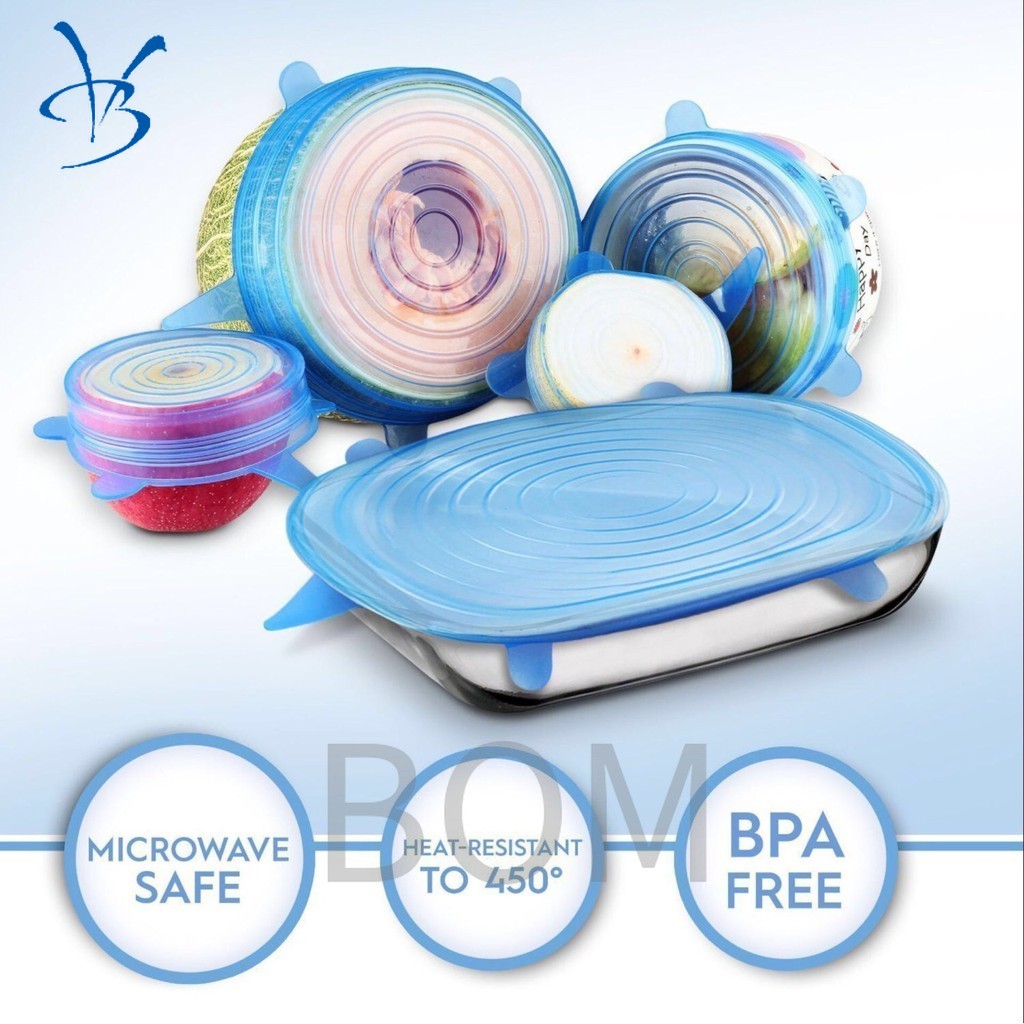Set 6 / 12 Nắp Silicon Đậy Bảo Quản Thực Phẩm Tiện Lợi