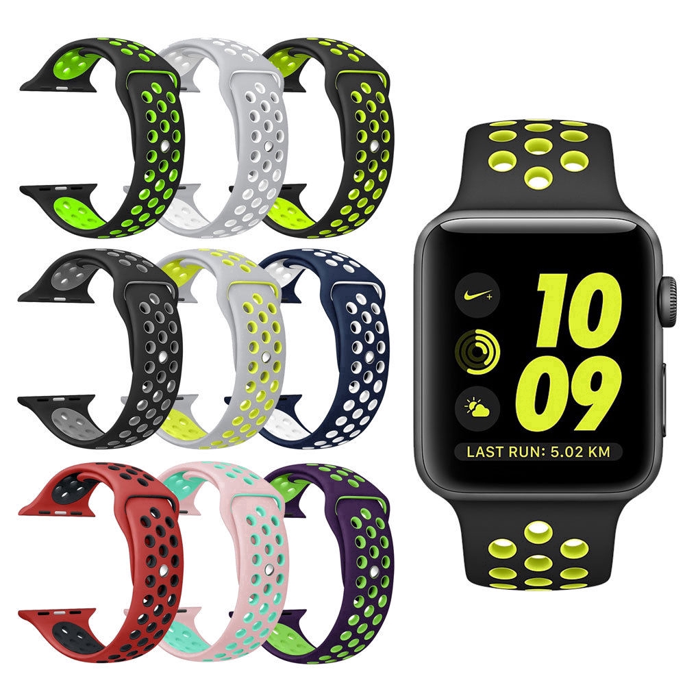 【Apple Watch Strap】Dây đeo silicon thể thao cho đồng hồ thông minh Apple Watch Series 6 se 5 4 3 2 1 38mm 40mm 44mm 42mm
