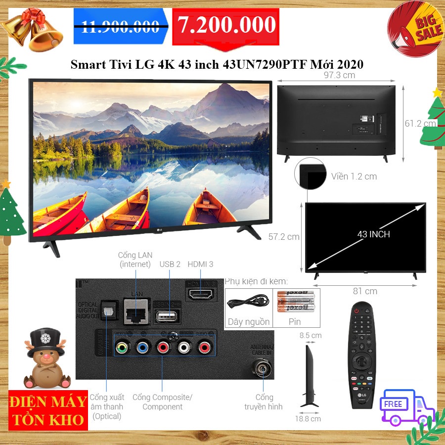 Smart Tivi LG 4K 43 inch 43UN7290PTF