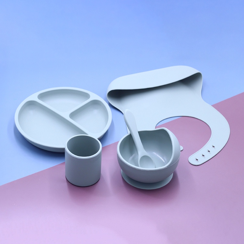 Bộ 5 Tô Ăn Silicone Không Chứa BPA Chống Thấm Nước Cho Bé