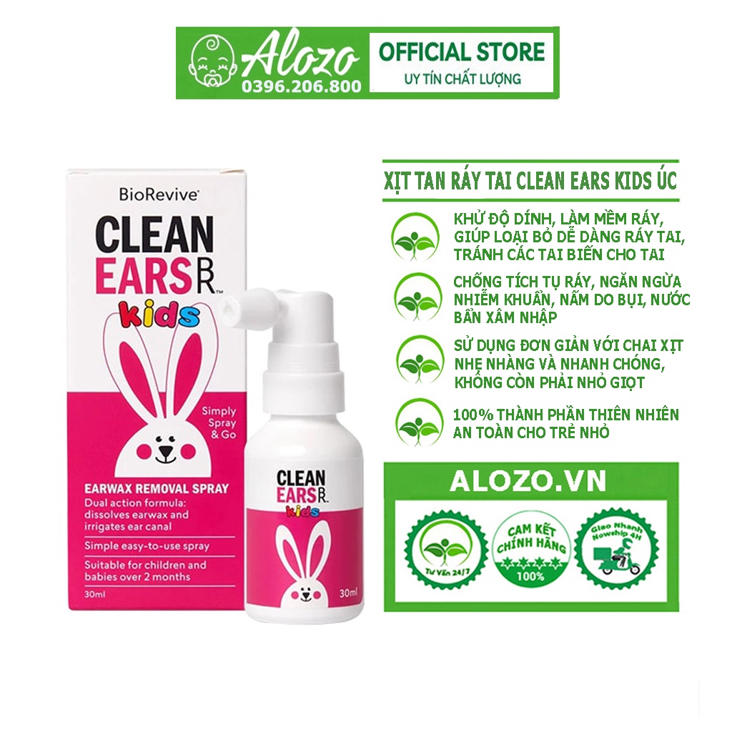 Xịt tan ráy tai Clean Ears Kids 30ml của Úc