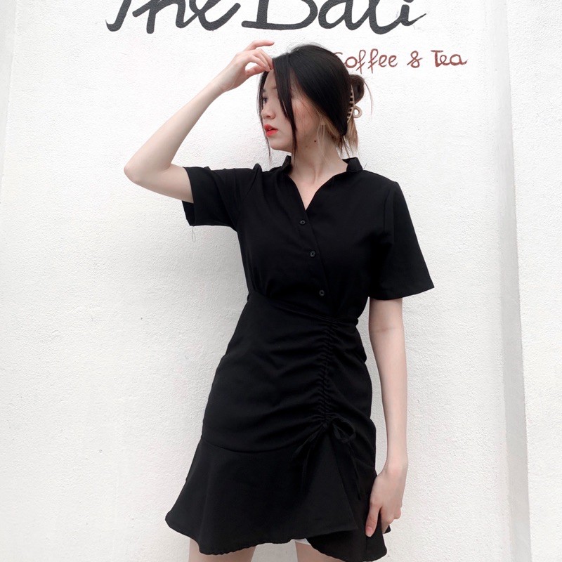 [Mã FATHANG5 giảm 10K đơn 50K] Đầm Dây Rút Đắp Chéo KA ULZZANG (Ảnh Thật/Có Sẵn) | BigBuy360 - bigbuy360.vn